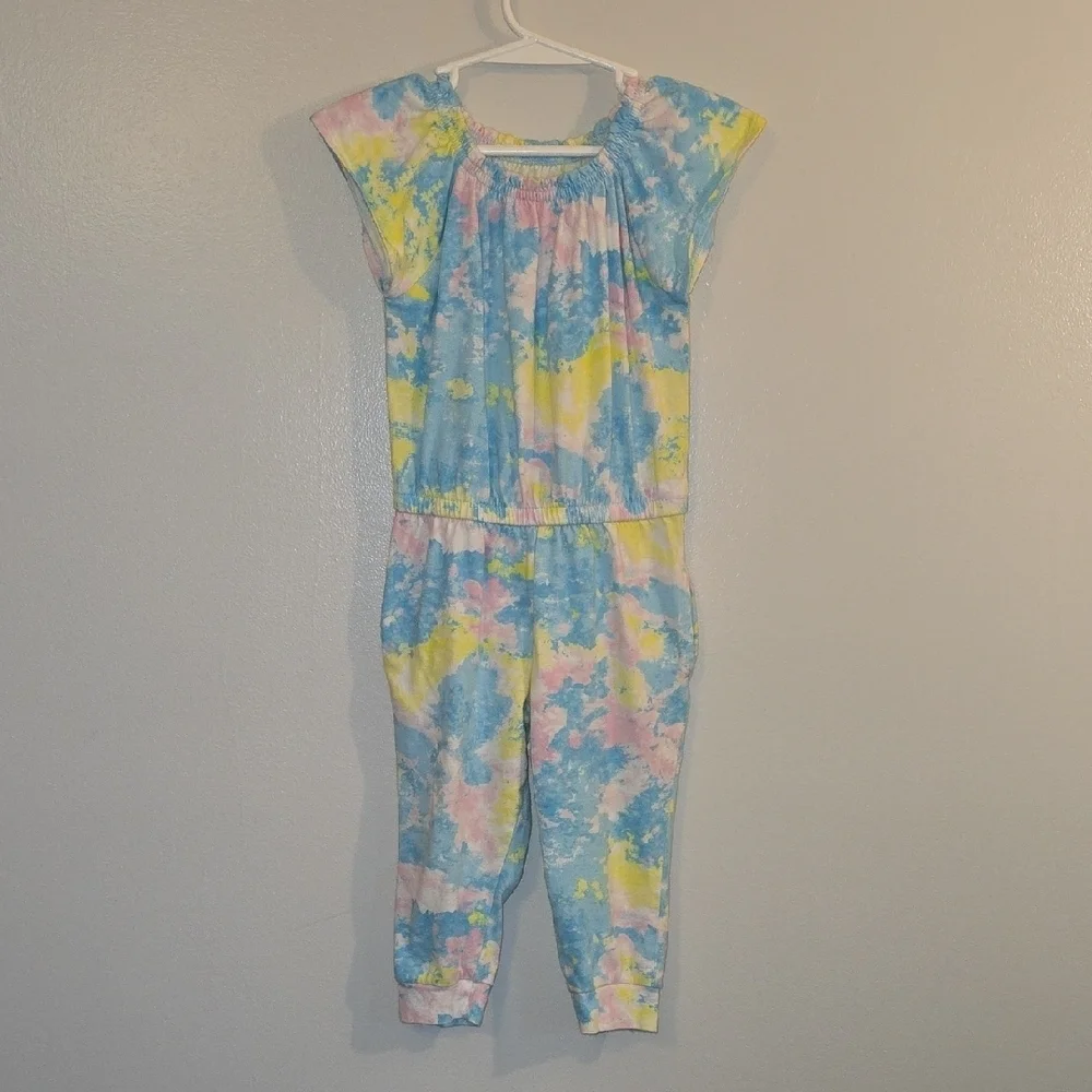 Wonder Nation Kids Tie-Dye Romper in Blue and Yellow LOT P